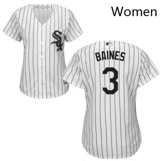Womens Majestic Chicago White Sox 3 Harold Baines Replica White Home Cool Base MLB Jersey